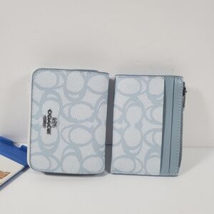 SOLD Coach Card Holder Wallet In Sketch Signature Canvas NWT